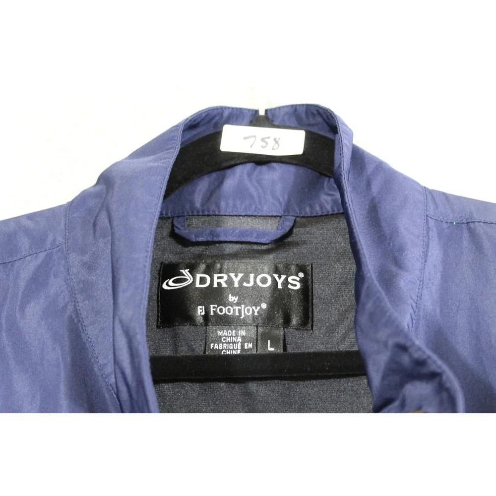 FJ DryJoys Vest‎ Mens L Navy Blue 1/4 Zip Mock Neck Windbreaker Jacket Golfing